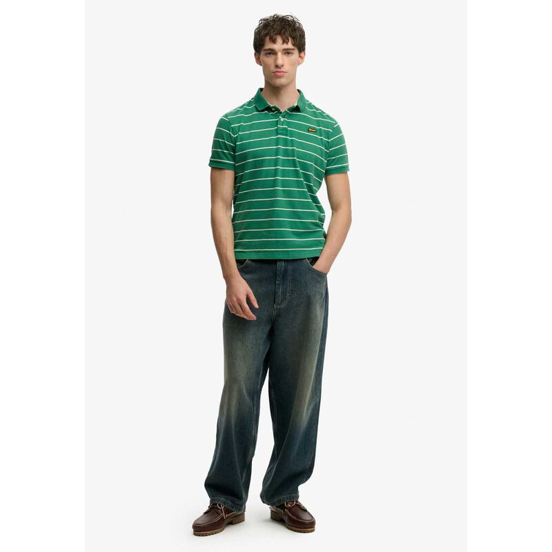 Superdry Vintage Stripe Jersey Polo image number 3